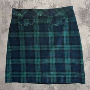 Talbots Blackwatch Plaid Velvet Skirt EUC Women’s 4P